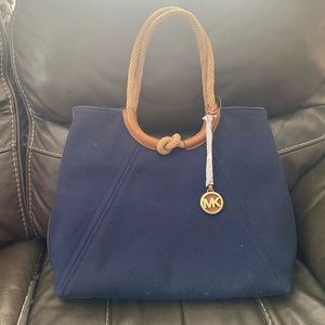Navy Blue Michael Kors Tote Bag